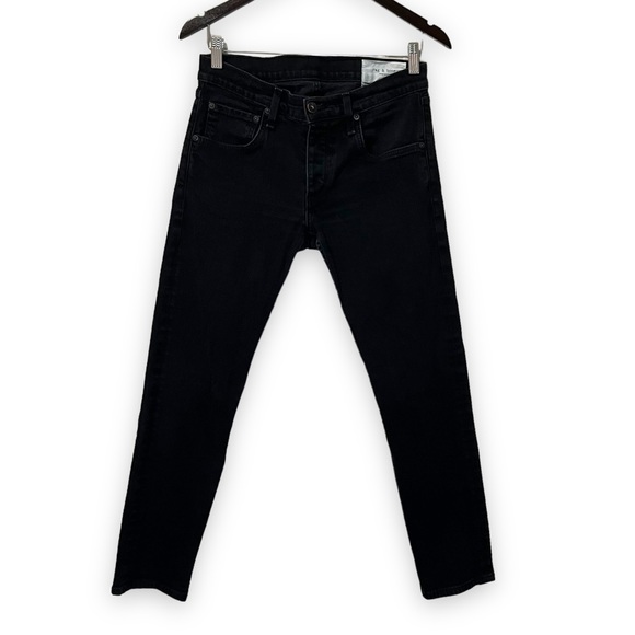 Rag & Bone Black Straight Slim Leg Button Fly Jeans - Picture 1 of 6